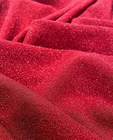 Трикотаж люрекс красный